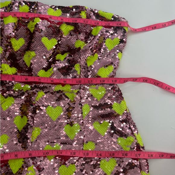 NWT Nasty gal tailored sequin heart jumpsuit pink sz 4 - Picture 5 of 7